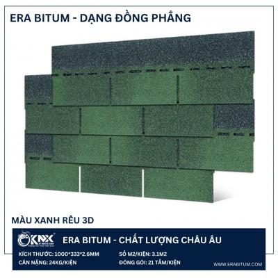 NGÓI BITUM DẠNG ĐỒNG PHẲNG MÀU XANH RÊU 3D