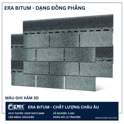 NGÓI BITUM DẠNG ĐỒNG PHẲNG MÀU GHI XÁM 3D