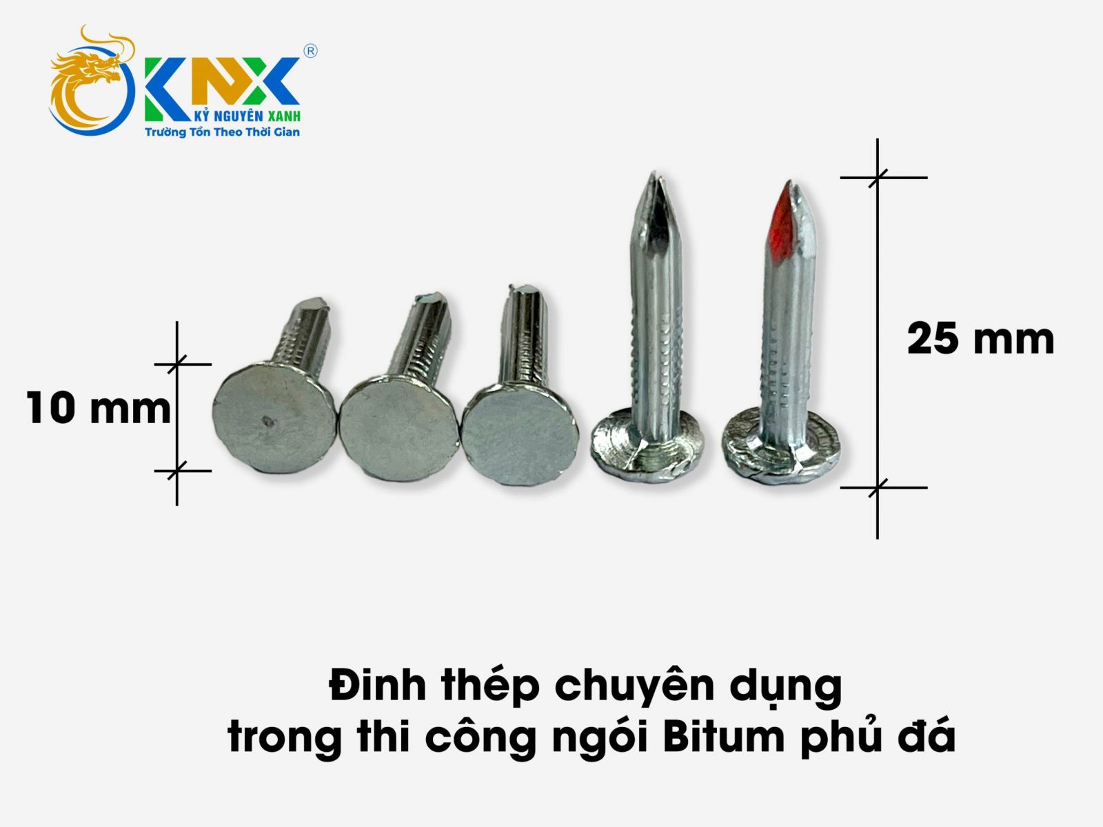 đinh thép chuyên dụng thi công ngói bitum phủ đá